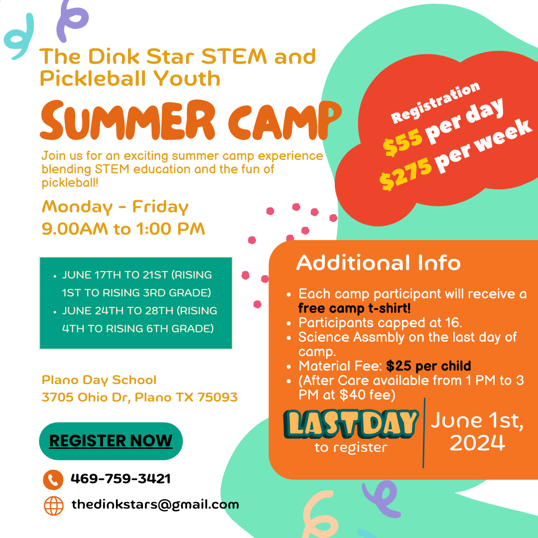 STEM PICKLEBALL SUMMER CAMP KIDS