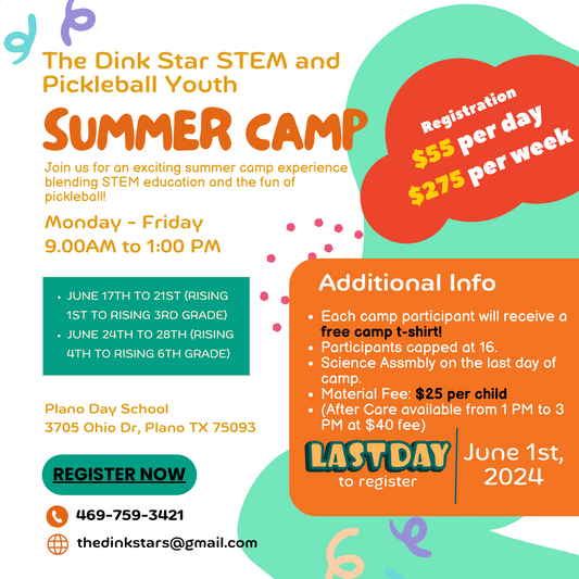 STEM PICKLEBALL SUMMER CAMP KIDS